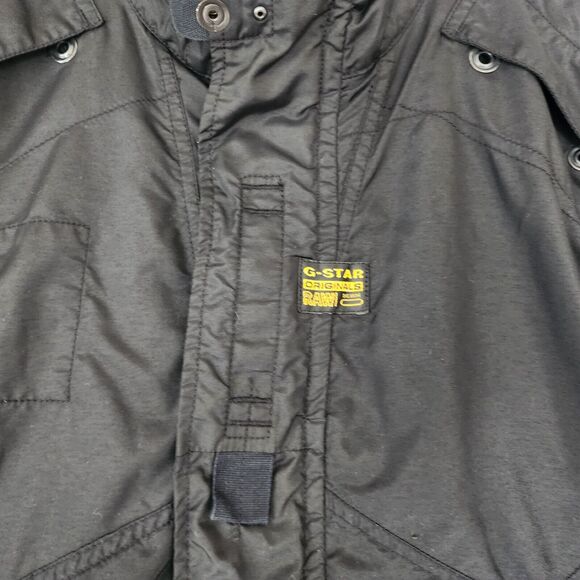 G Star Raw Jacket Mens Large Black Nylon Overshirt G-Star Recolite Tactical - Picture 3 of 13